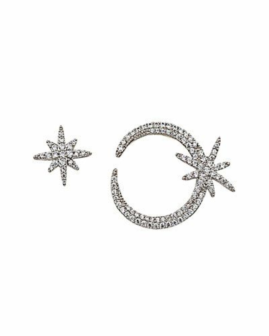 Women * | 1 Star Cz Crystal Stud Earring Women