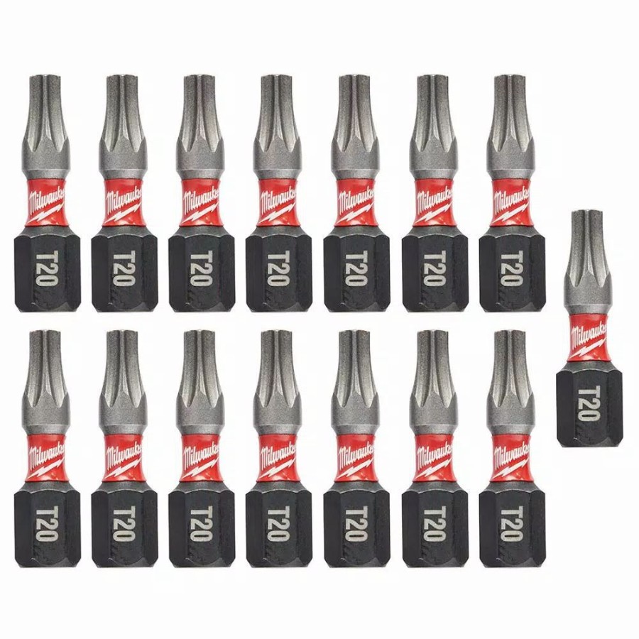 Drill Bits * | Milwaukee T20 1 In. Shockwave Impact Duty Insert Bits (15-Pack)