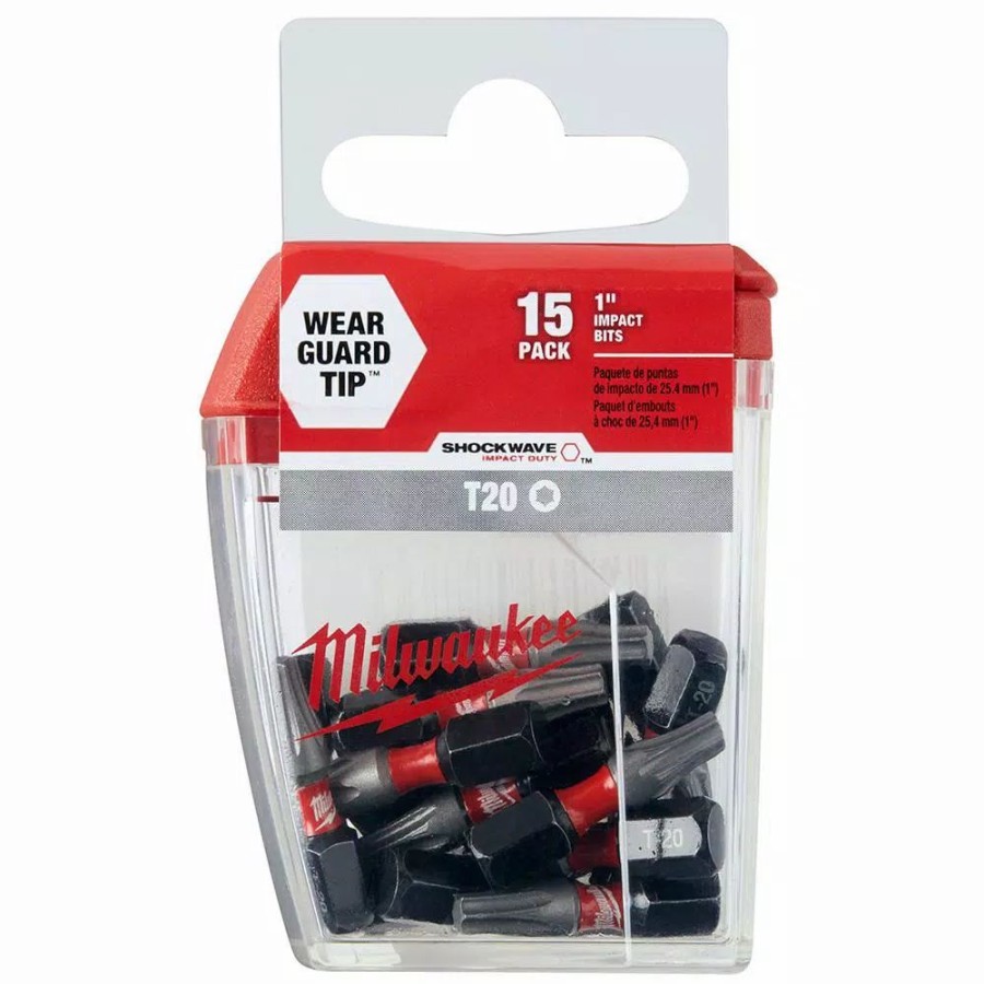 Drill Bits * | Milwaukee T20 1 In. Shockwave Impact Duty Insert Bits (15-Pack)