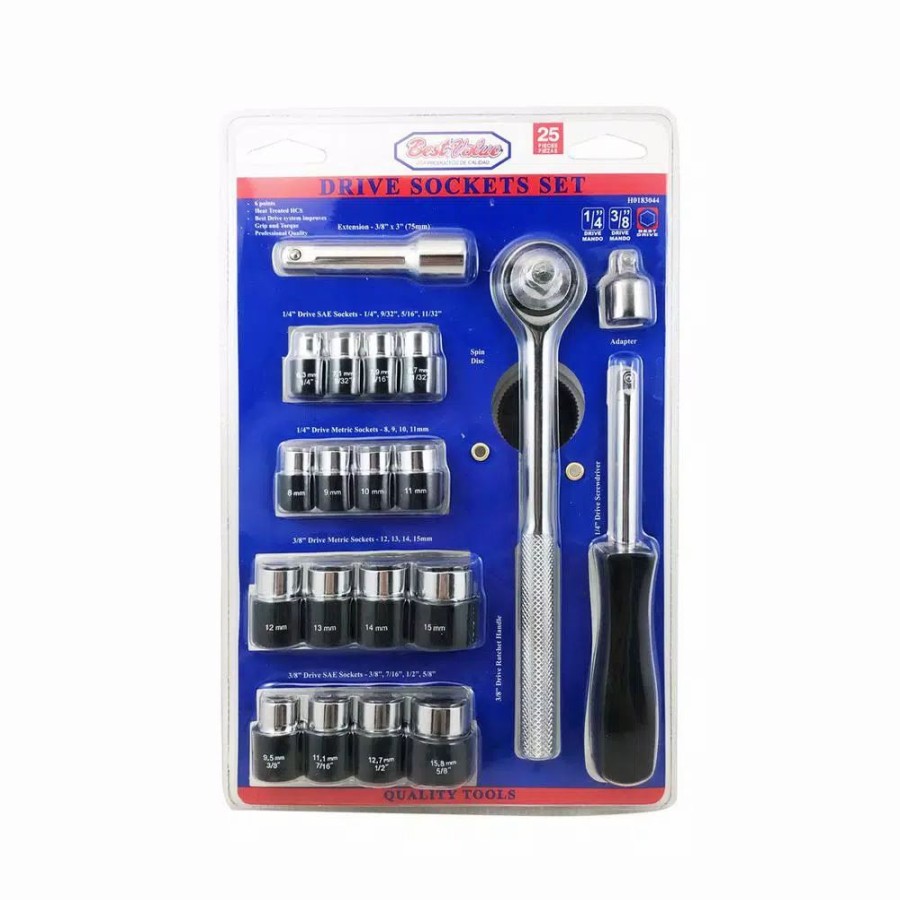 Hand Tool Sets * | Best Value 1/4 In. And 3/8 In. Drive Socket Set (25-Piece)