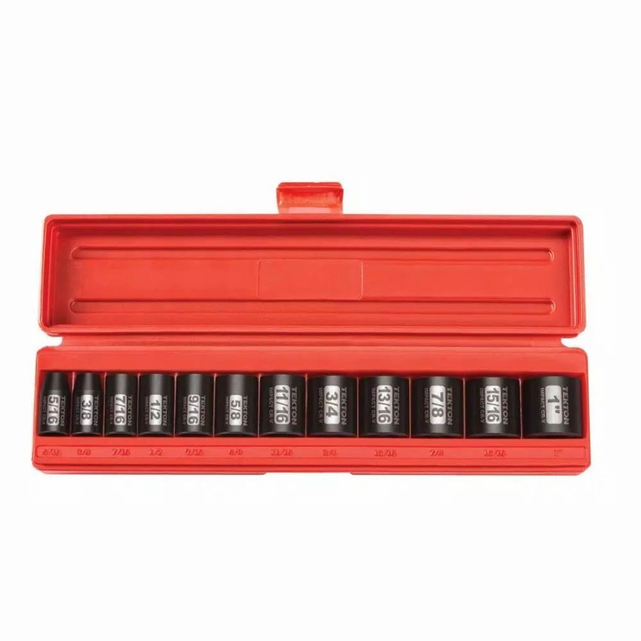 Hand Tool Sets * | Tekton 3/8 In. Drive 5/16-1 In. 12-Point Shallow Impact Socket Set