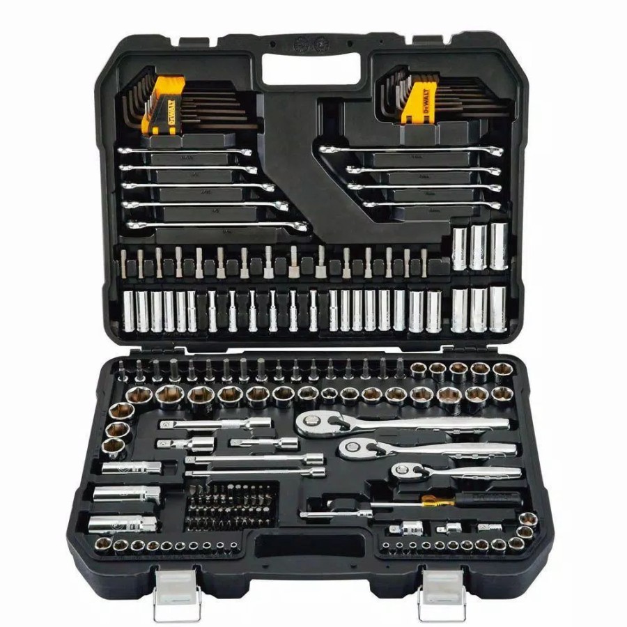 Hand Tool Sets * | Dewalt 1/4 In., 3/8 In., And 1/2 In. Drive Polished Chrome Mechanics Tool Set (200-Piece)