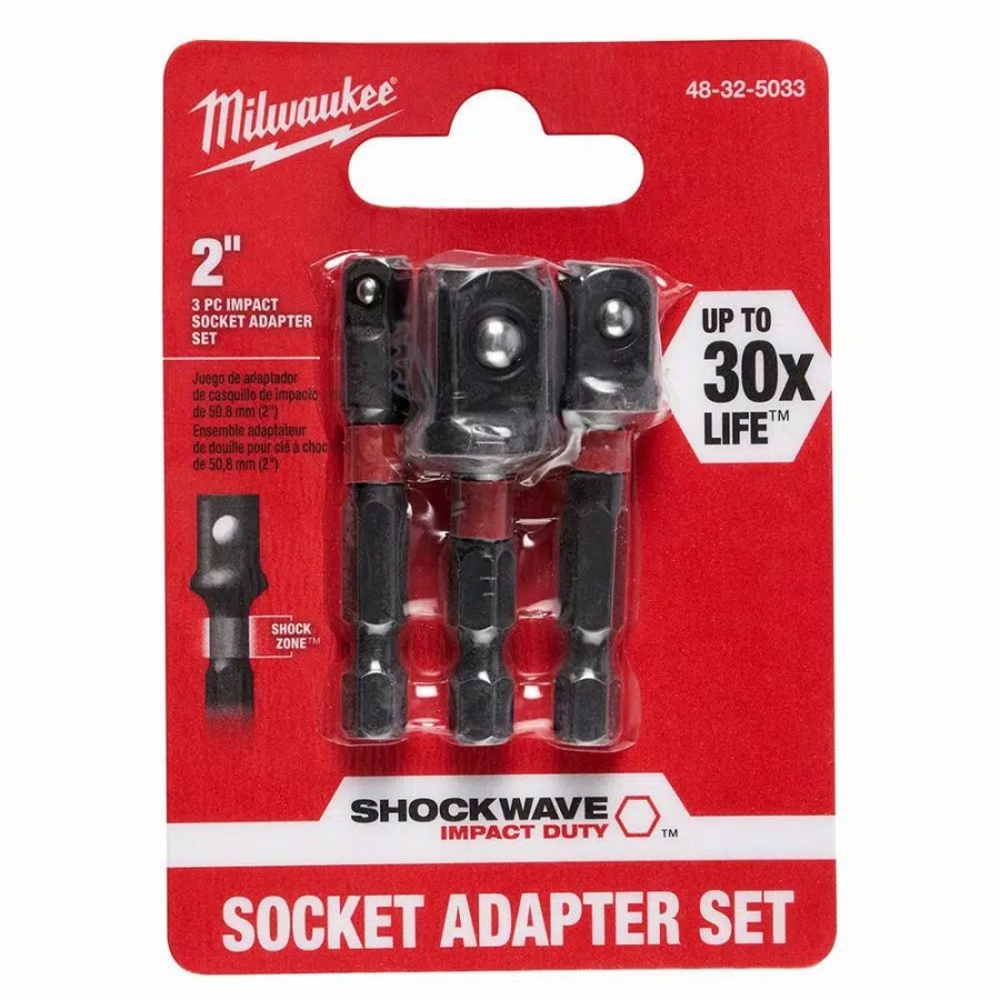 Drill Bits * | Milwaukee Shockwave Impact Duty 1/4 In. Hex Shank Socket Adapter Set (3-Piece)