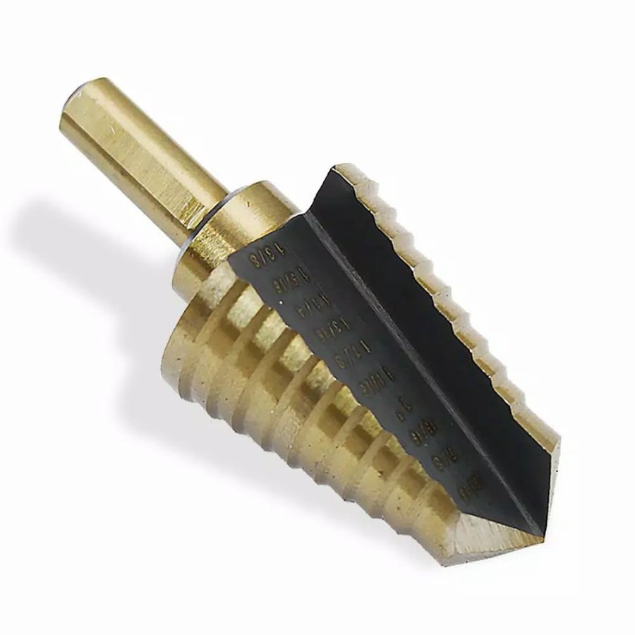 Drill Bits * | Stark 13/16 In. X 1-3/8 In. 9-Sizes Titanium Heavy-Impact Hss Step Drill Bit