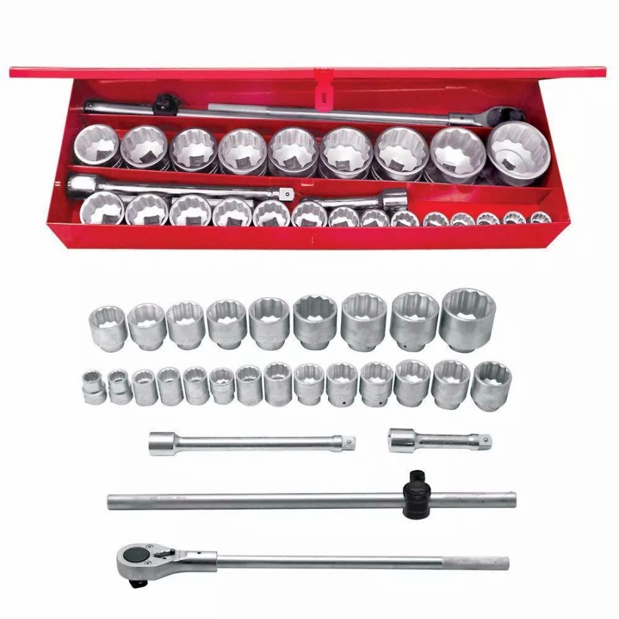 Hand Tool Sets * | Urrea 1 In. Drive 12-Pointhand Socket & Accessories Set (27-Piece)