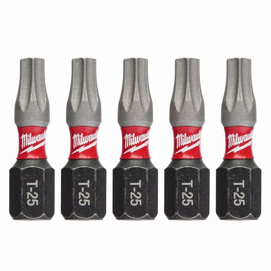 Drill Bits * | Milwaukee Shockwave Torx #25 1 In. Impact Duty Steel Screwdriver Bit (5-Pack)