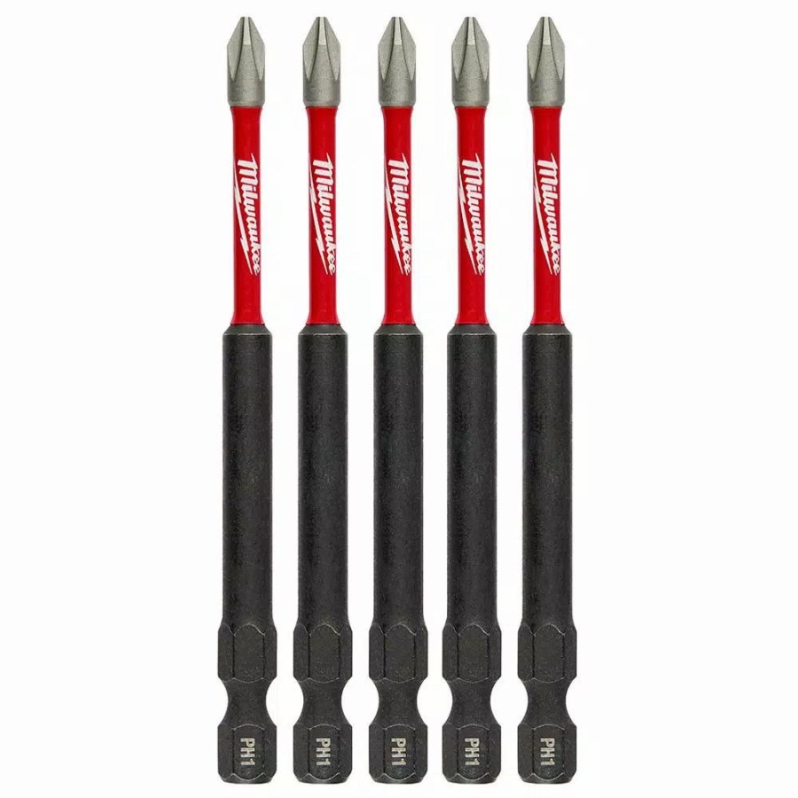 Drill Bits * | Milwaukee Shockwave Philips #1 3.5 In. Impact Duty Steel Screwdriver Bit (5-Pack)