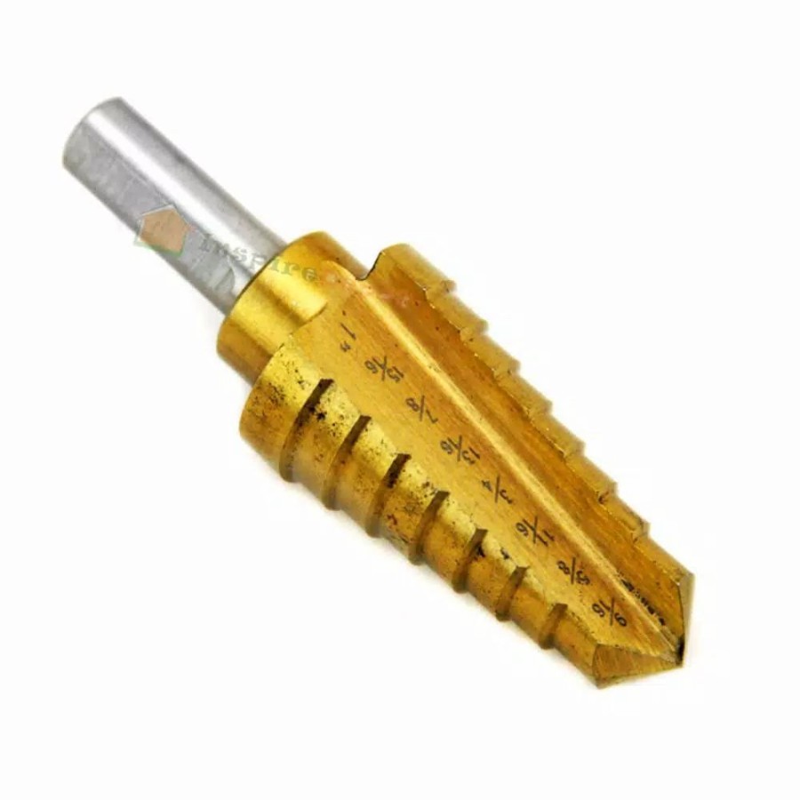 Drill Bits * | Stark 9/16 In. X 1 In. 8-Sizes Titanium Heavy-Impact Hss Step Drill Bit