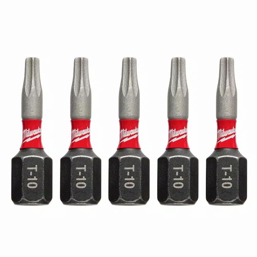 Drill Bits * | Milwaukee Shockwave Torx #10 1 In. Impact Duty Steel Screwdriver Bit (5-Pack)