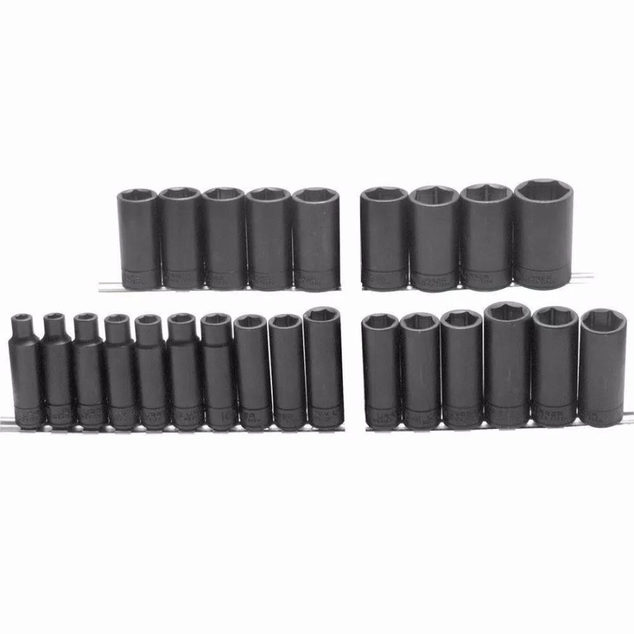 Hand Tool Sets * | Urrea 1/2 In. Drive Metric 6-Point Impact Socket Set (25-Piece)