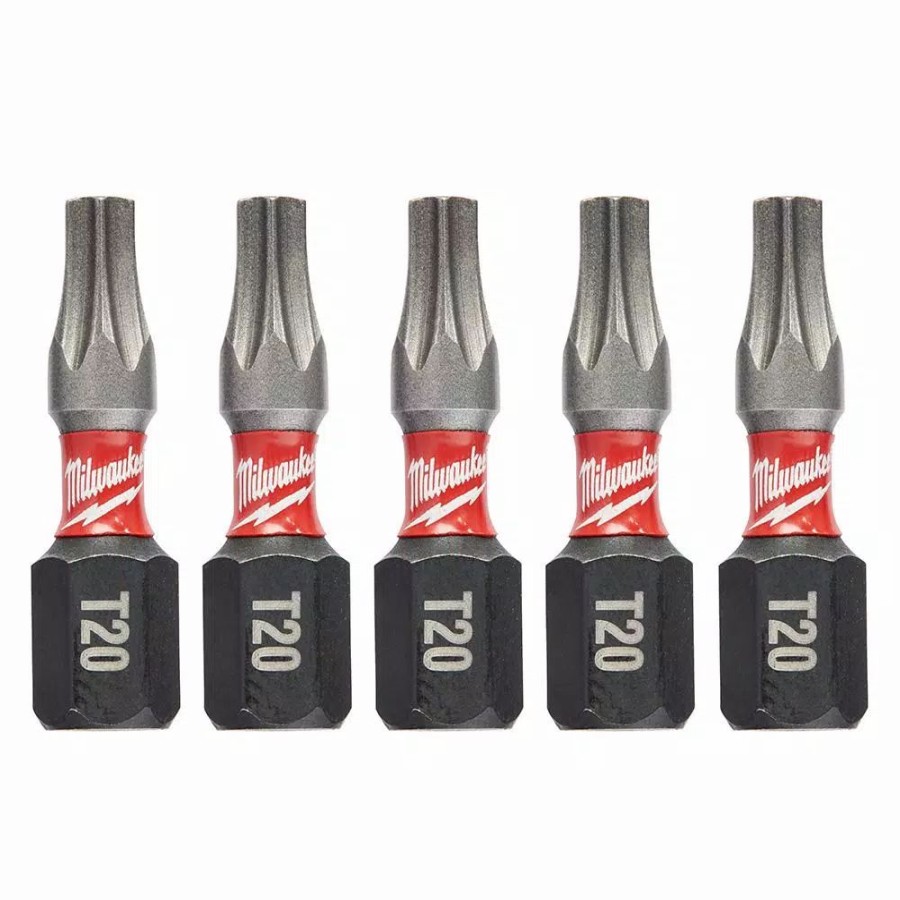 Drill Bits * | Milwaukee Shockwave Torx #20 1 In. Impact Duty Steel Screwdriver Bit (5-Pack)