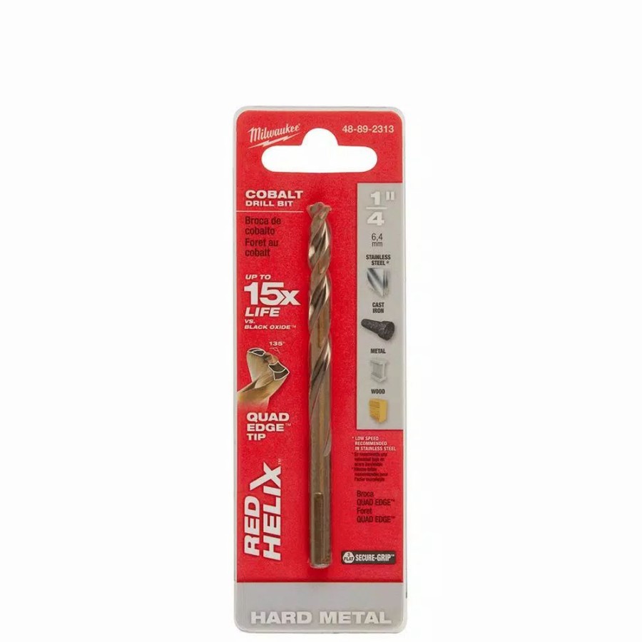 Drill Bits * | Milwaukee 1/4 In. Cobalt Red Helix Twist Drill Bit