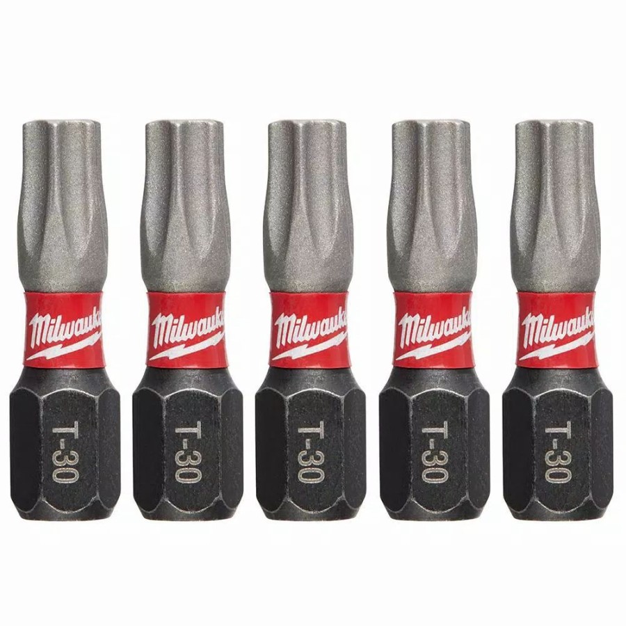 Drill Bits * | Milwaukee Shockwave Torx #30 1 In. Impact Duty Steel Screwdriver Bit (5-Pack)