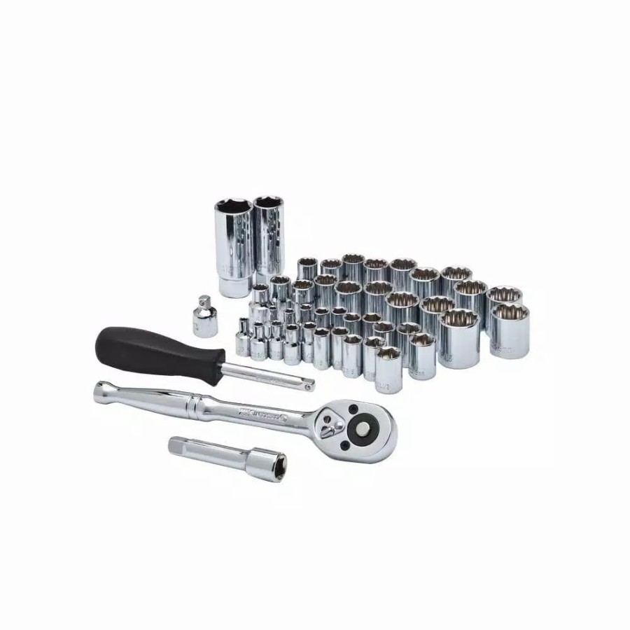 Hand Tool Sets * | Crescent 1/4 In. And 3/8 In. Drive 6 And 12 Point Sae/Metric Socket Wrench Tool Set (45-Piece)