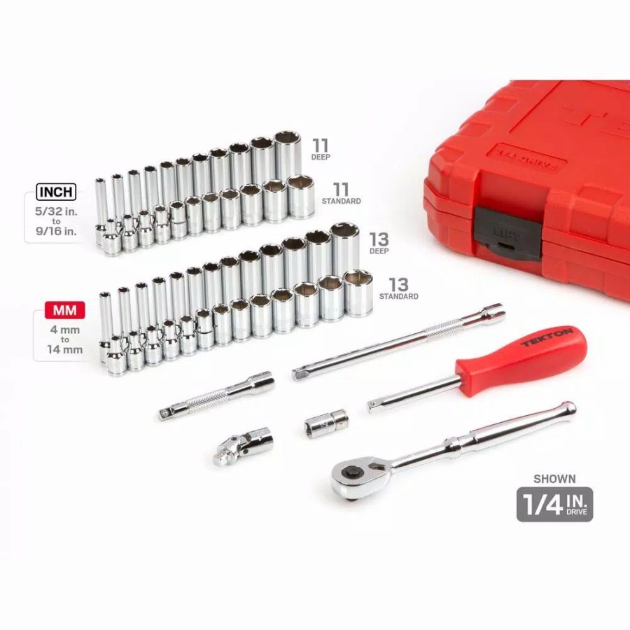 Hand Tool Sets * | Tekton 3/8 In. And 1/4 In. Drive, Mechanics Socket Set (129-Piece)