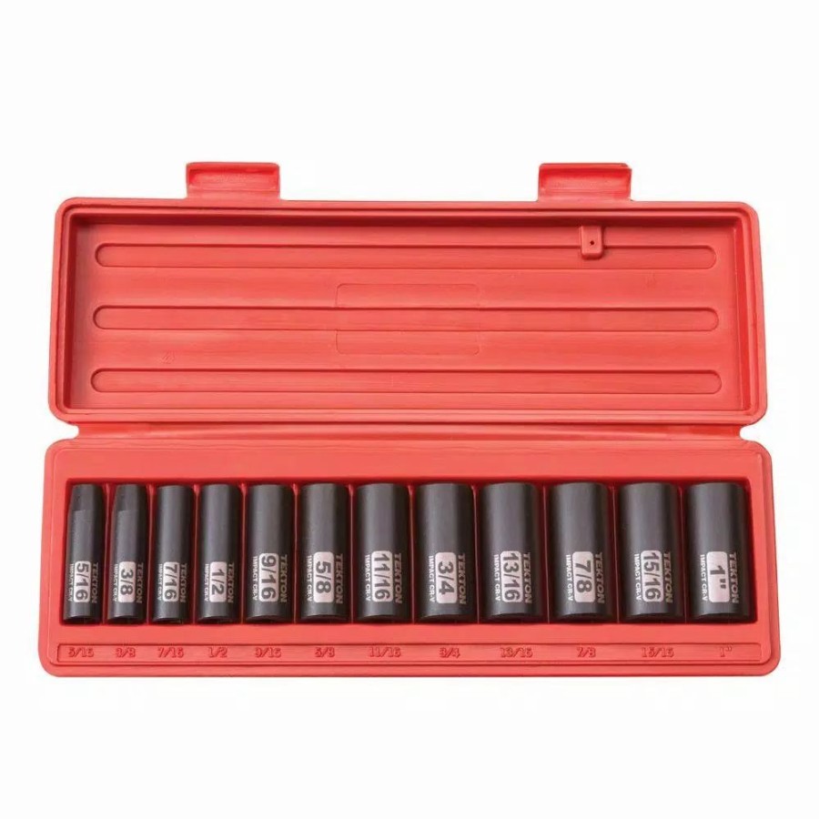 Hand Tool Sets * | Tekton 3/8 In. Drive 5/16-1 In. 12-Point Deep Impact Socket Set