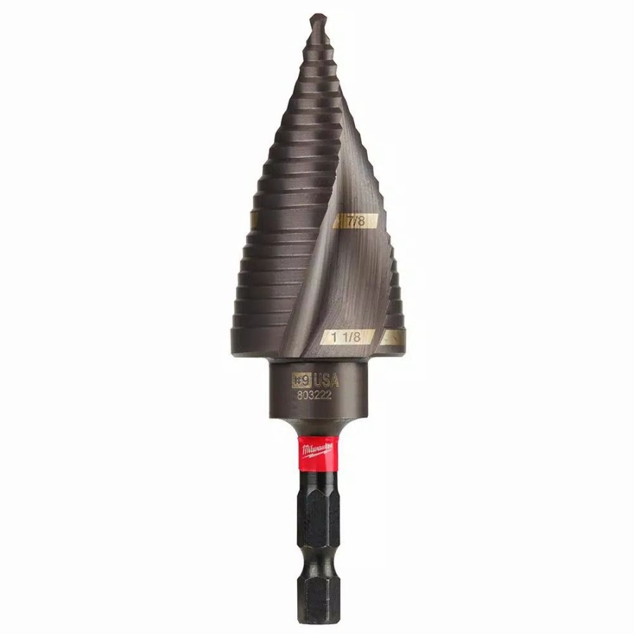 Drill Bits * | Milwaukee Shockwave 7/8 In. X 1-1/8 In. #9 Impact-Duty Titanium Step Bit