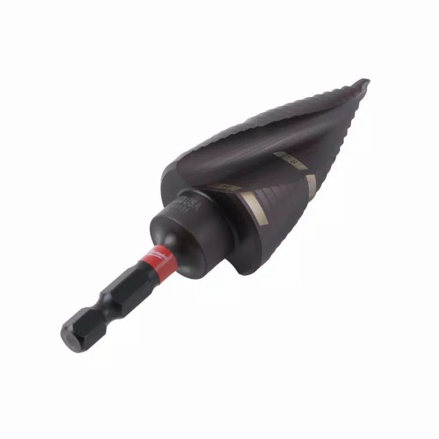 Drill Bits * | Milwaukee Shockwave 7/8 In. X 1-1/8 In. #9 Impact-Duty Titanium Step Bit