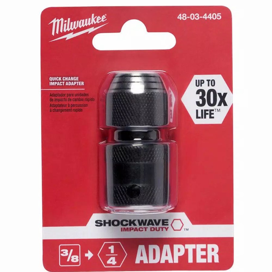 Drill Bits * | Milwaukee 3/8 In. Square X 1/4 In. Hex Shockwave Impact Adapter