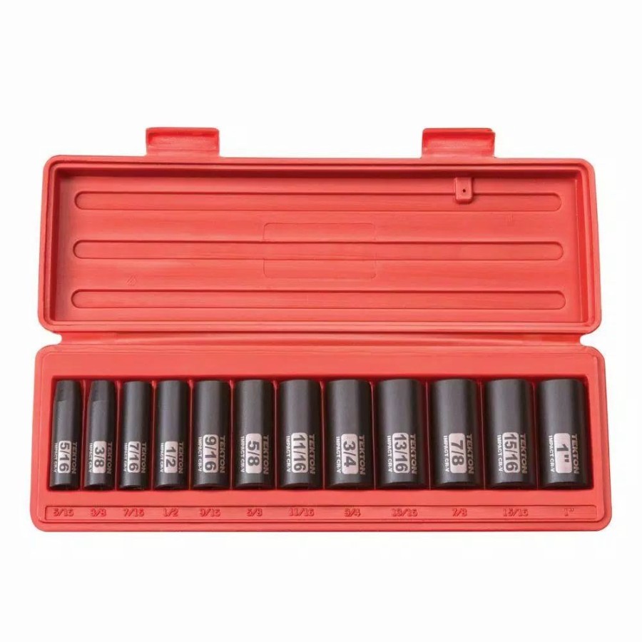 Hand Tool Sets * | Tekton 3/8 In. Drive 5/16-1 In. 6-Point Deep Impact Socket Set (12-Piece)