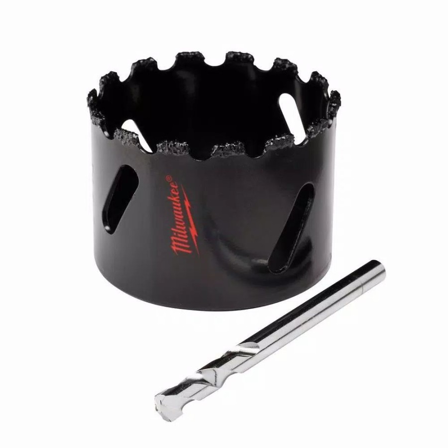 Drill Bits * | Milwaukee 2-1/2 In. Carbide Grit Hole Saw With Pilot Bit