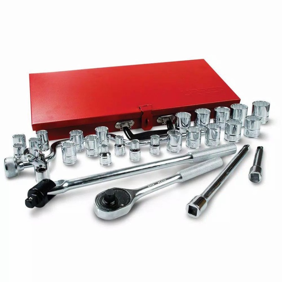 Hand Tool Sets * | Urrea 1/2 In. Drive 12-Point Metric Hand Socket & Accessories Set (28-Piece)