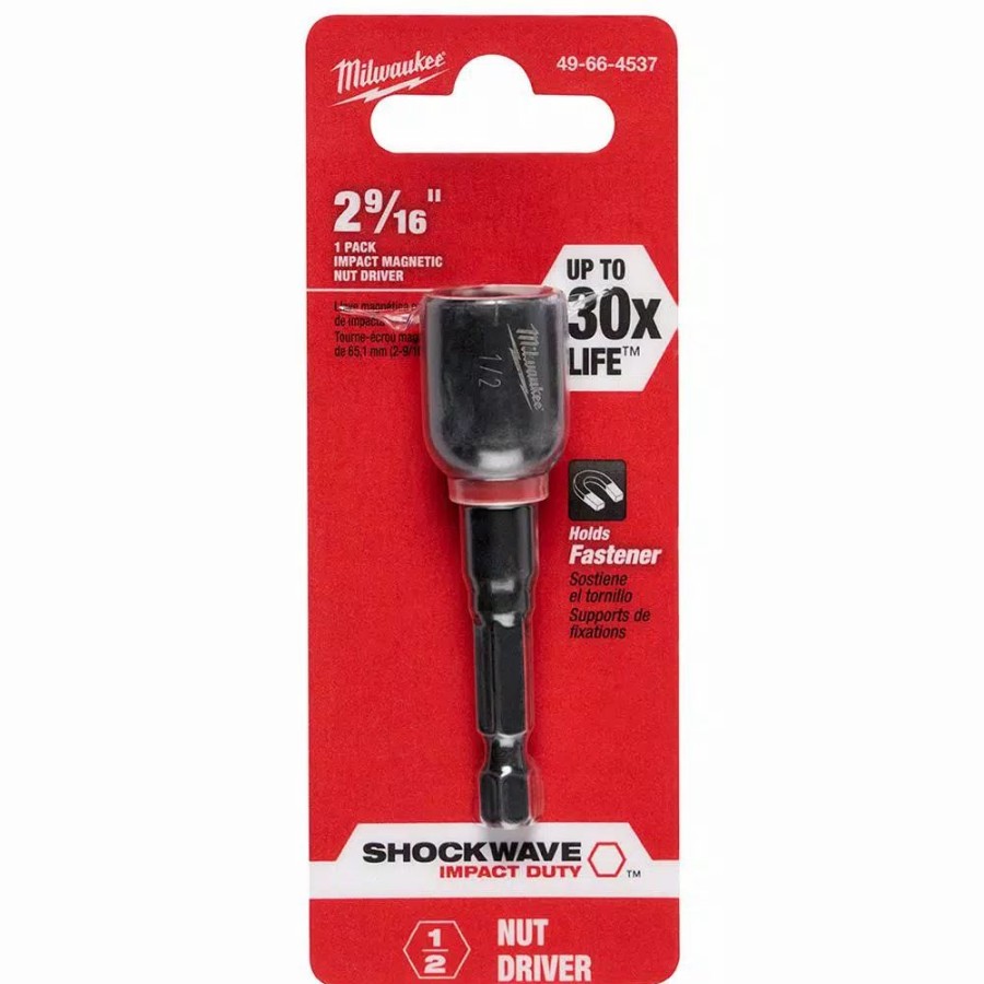 Drill Bits * | Milwaukee Shockwave 1/2 In. X 2-9/16 In. Steel Magnetic Nut Driver