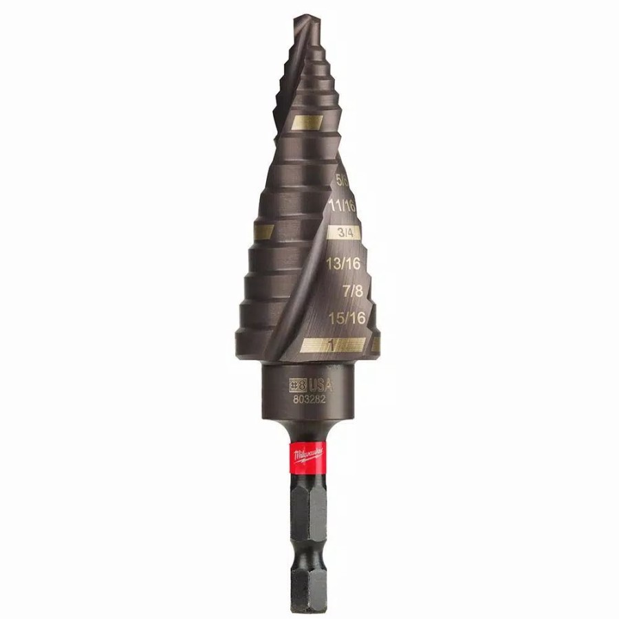 Drill Bits * | Milwaukee 1/8 In. 1 In. #8 Shockwave Impact Duty Titanium Step Bit