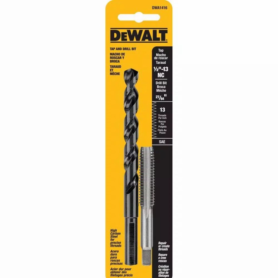 Drill Bits * | Dewalt 27/64 In. Drill And 1/2 In. X 13 Nc Tap Set