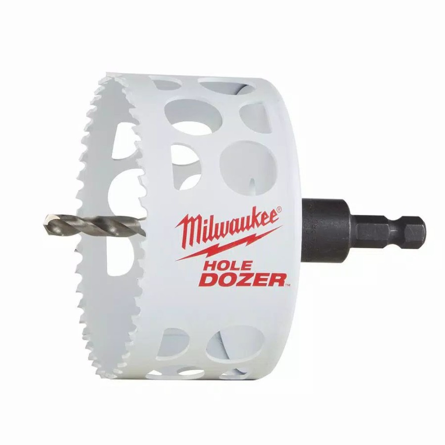 Drill Bits * | Milwaukee 3-1/2 In. Hole Dozer Bi-Metal Hole Saw With 3/8 In. Arbor And Pilot Bit