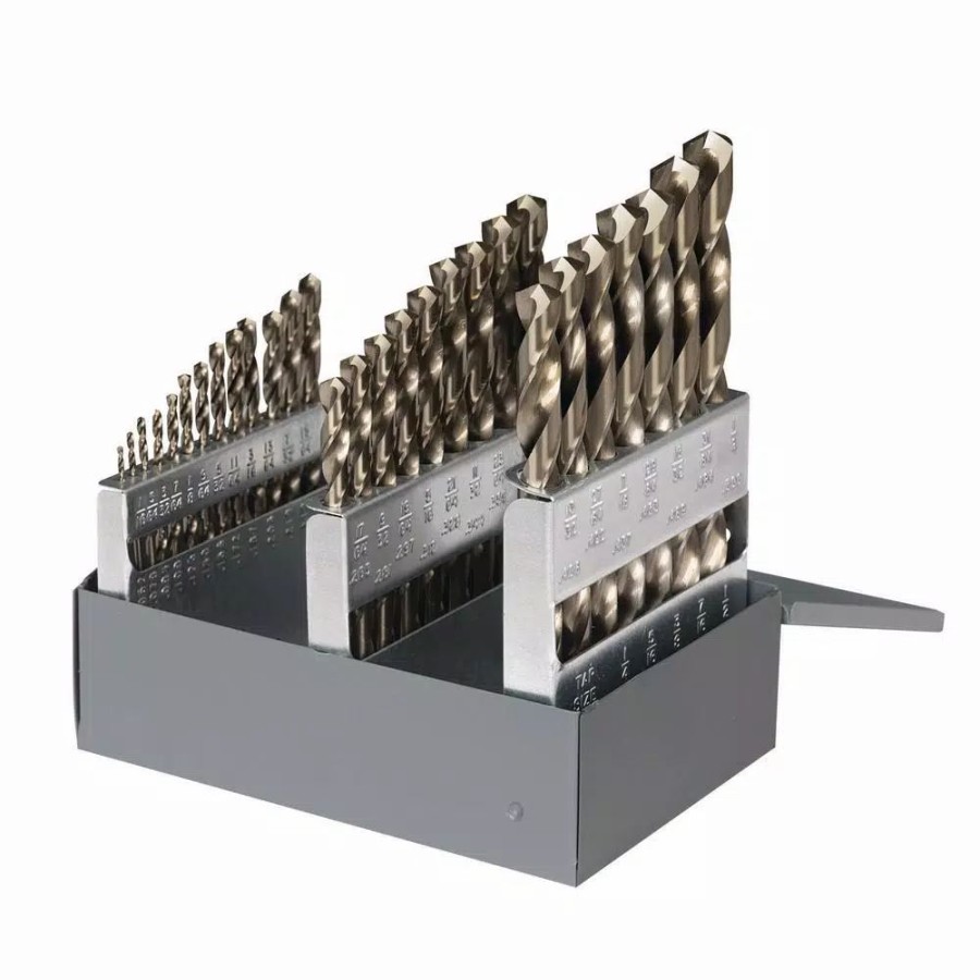 Drill Bits * | Cle-Line 1802 Cobalt Heavy-Duty 135-Degree Split Point 1/16 In. 1/2 In. X 64 Bit Set (29-Piece)