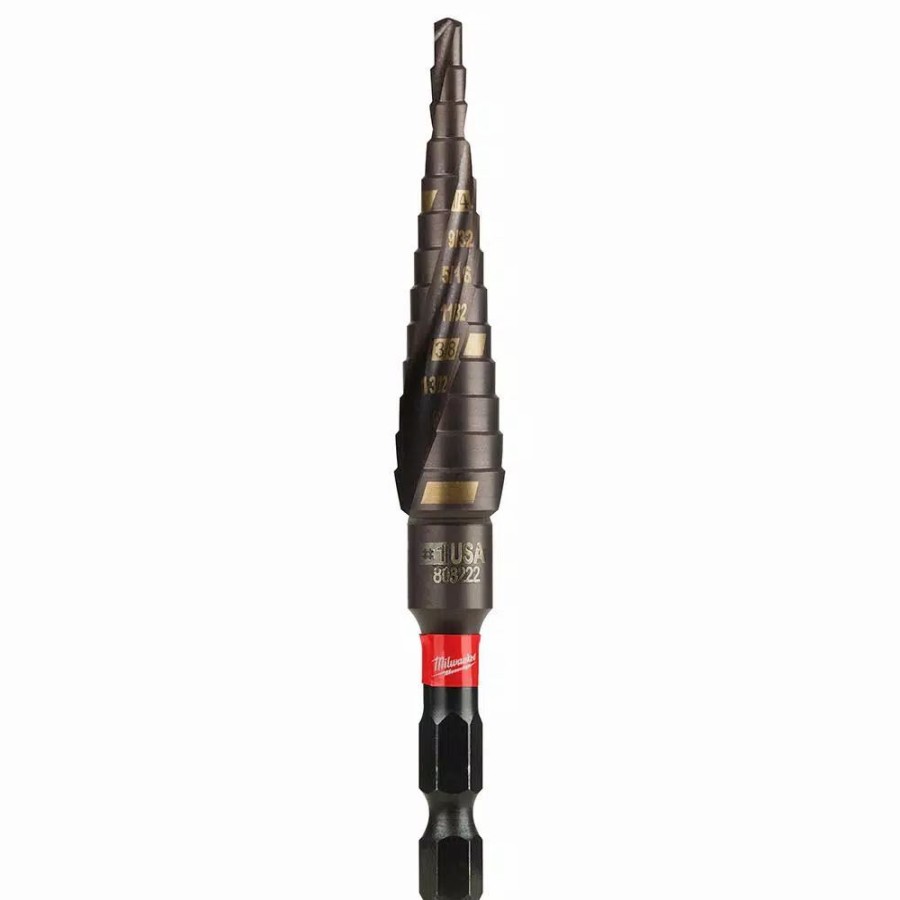 Drill Bits * | Milwaukee Shockwave 1/8 In. X 1/2 In. X 1/16 In. #1 Impact-Duty Titanium Step Bit