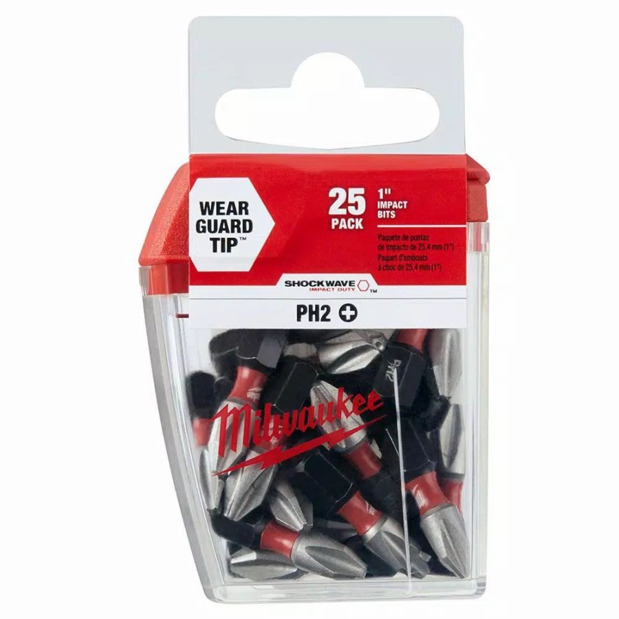 Drill Bits * | Milwaukee Shockwave 1 In. Steel #2 Philips Insert Bit Set (25-Piece)