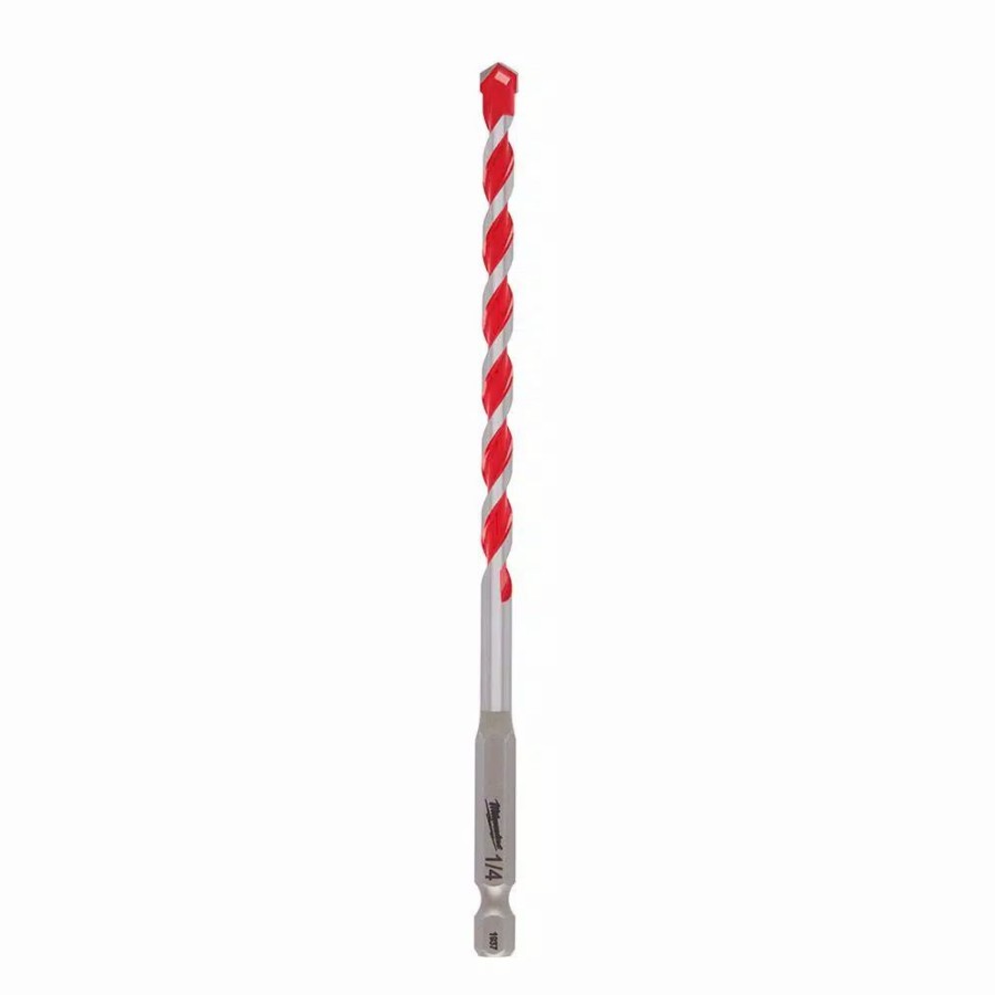 Drill Bits * | Milwaukee 1/4 In. X 4 In. X 6 In. Shockwave Carbide Hammer Drill Bit For Concrete, Stone, Masonry Drilling