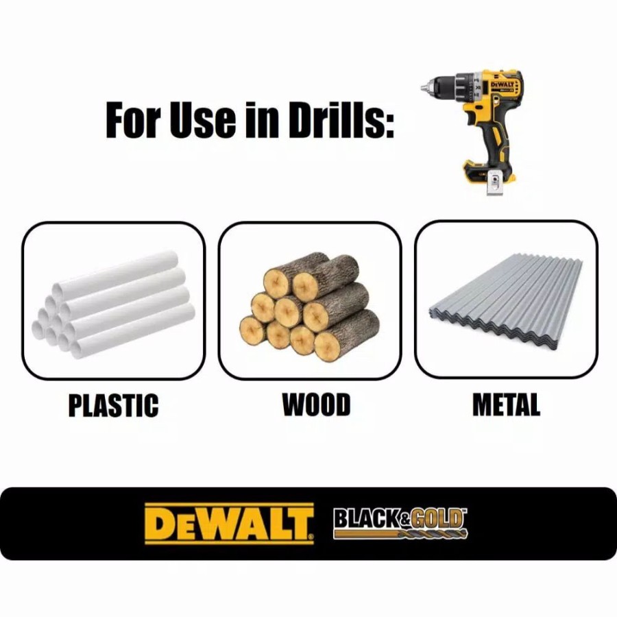 Drill Bits * | Dewalt 1/2 In. X 12 In. Black And Gold Drill Bit