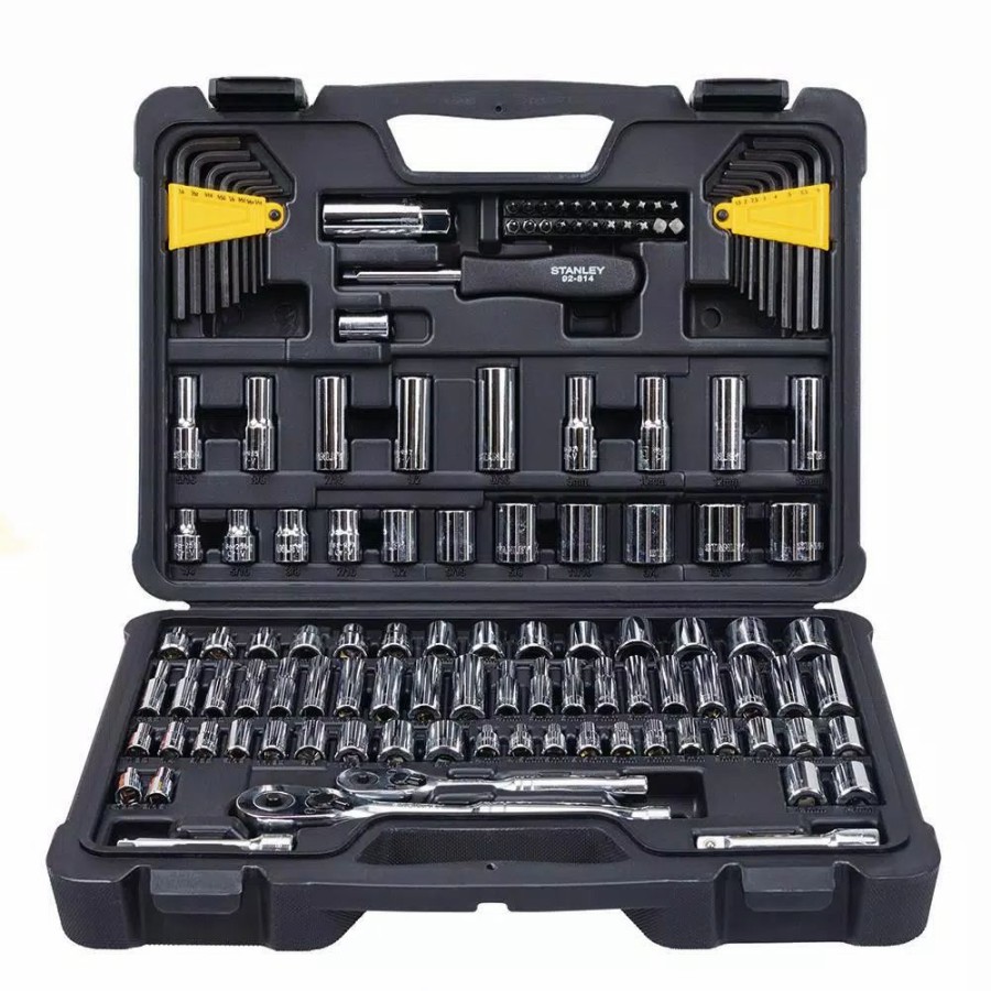 Hand Tool Sets * | Stanley 3/8 In. And 1/4 In. Drive Socket Set With Ratchets (123-Piece)