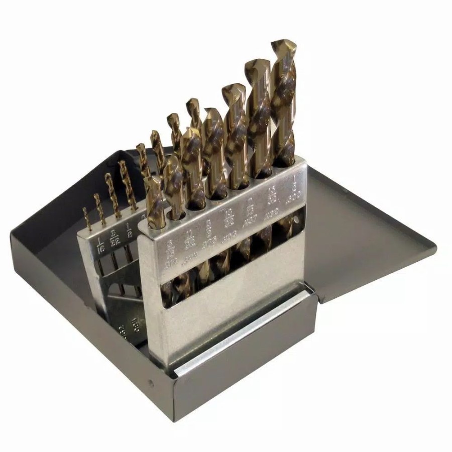 Drill Bits * | Cle-Line 1802 Cobalt Heavy-Duty 135-Degree Split Point 1/16 In. 1/2 In. X 32 Bit Set (15-Piece)