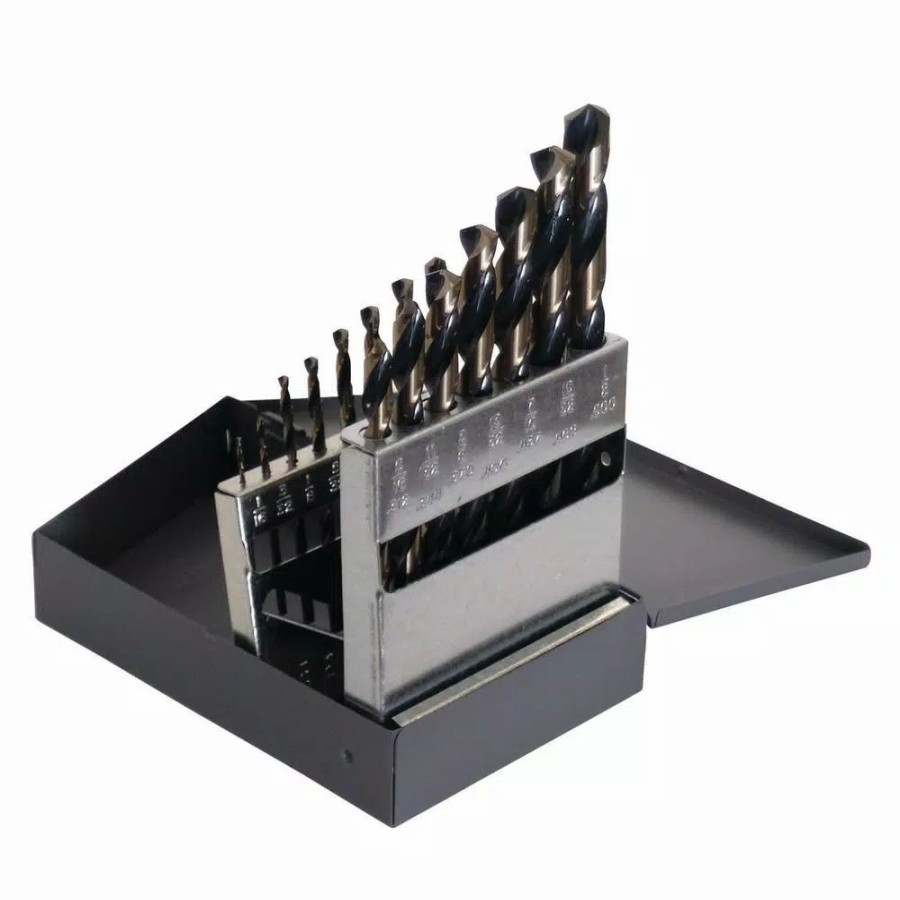 Drill Bits * | Cle-Line 1878 High Speed Steel Black And Gold Heavy-Duty 1/16 In. 1/2 In. X 32 Bit Set (15-Piece)