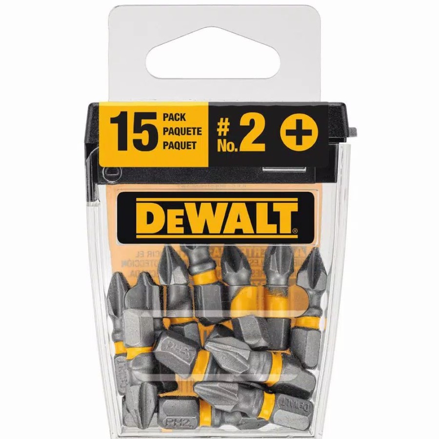 Drill Bits * | Dewalt Max Impact 1 In. #2 Philips Bit (15-Piece) With Small Bulk Storage Case