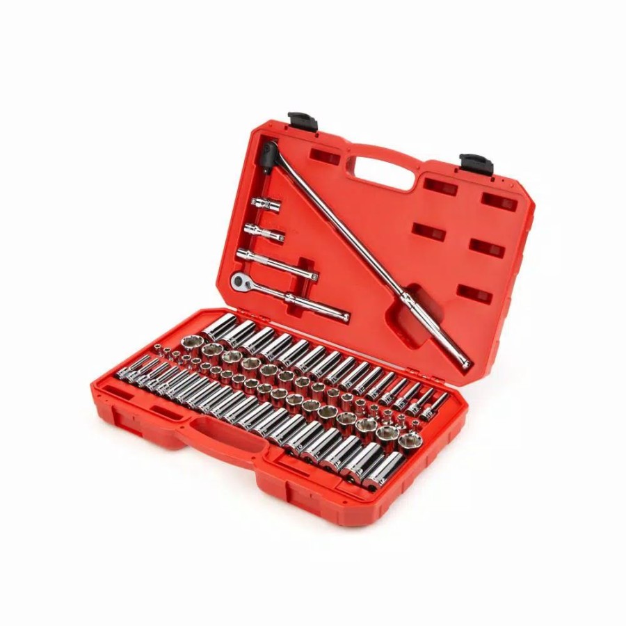 Hand Tool Sets * | Tekton 3/8 Inch Drive 6-Point Socket & Ratchet Set, 74-Piece (1/4-1 In., 6-24 Mm)